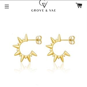 GROVE & VAE Rizer Gold Spike Earrings